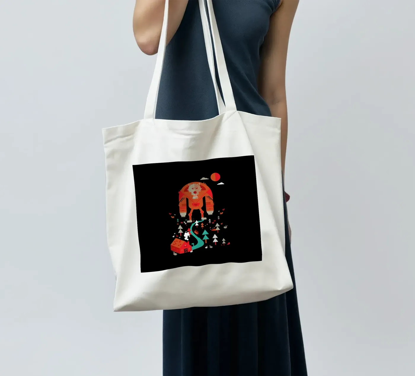 Wolf tote bag by Petros Afshar