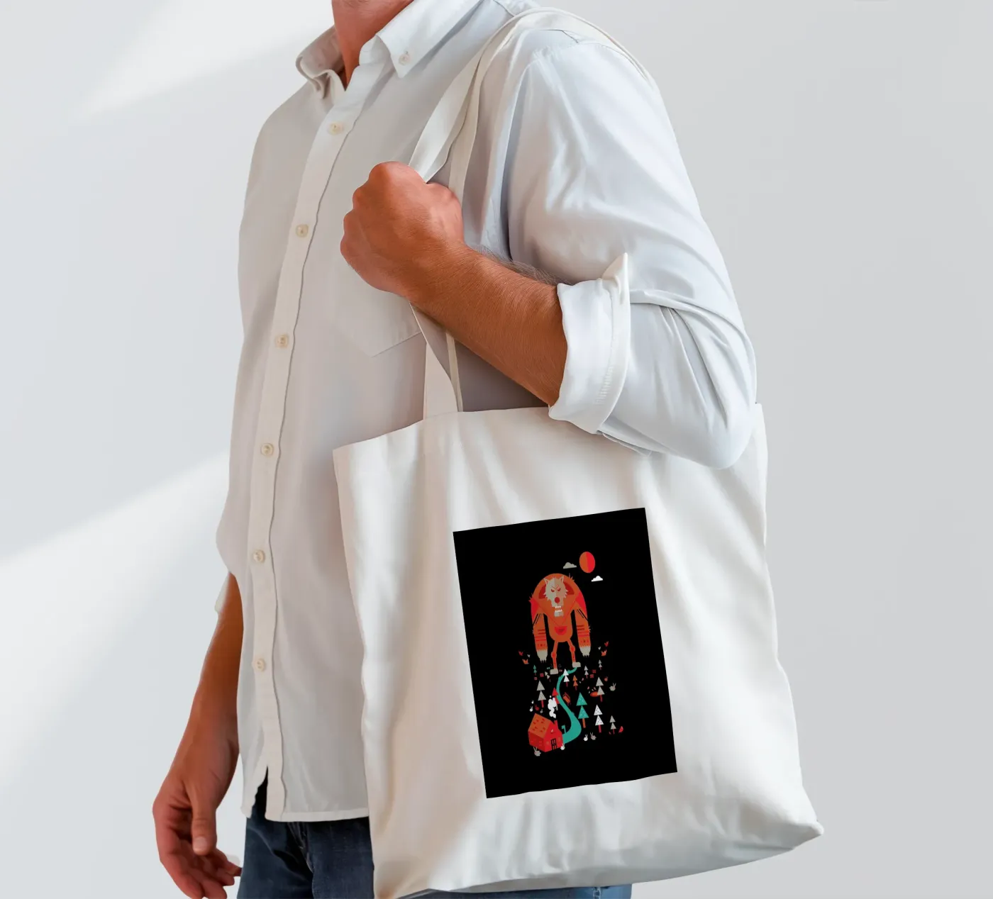 Wolf tote bag by Petros Afshar