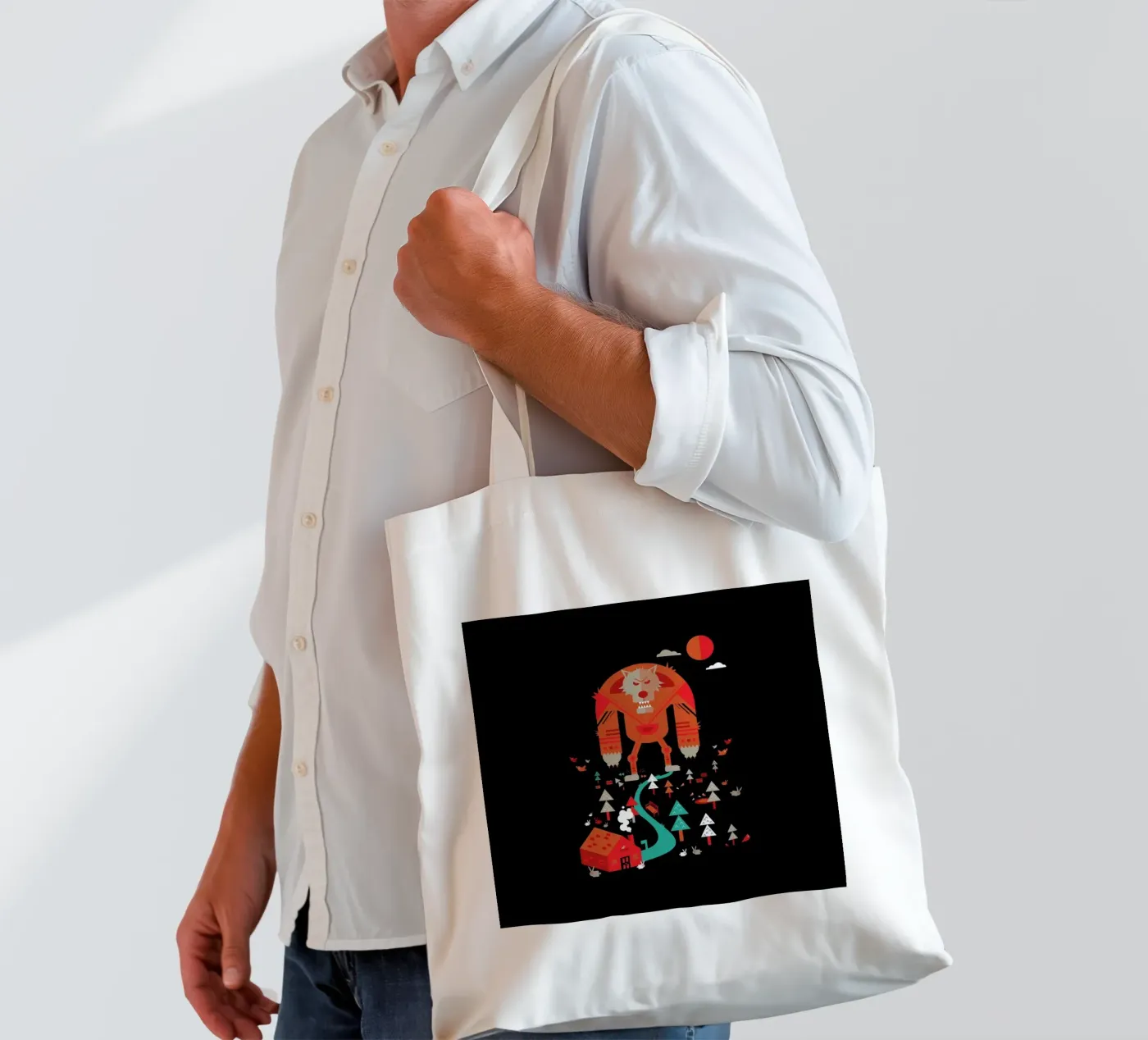 Wolf tote bag by Petros Afshar