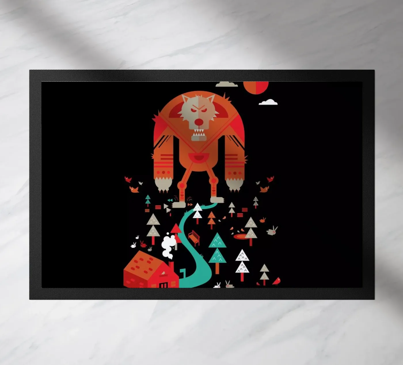 Wolf deurmat van Petros Afshar