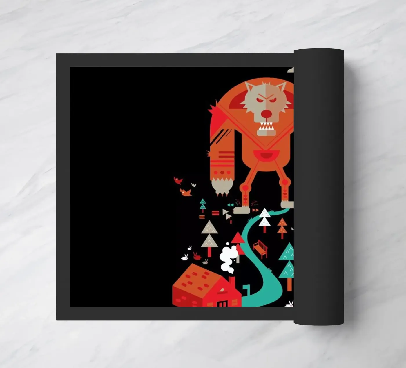 Wolf deurmat van Petros Afshar