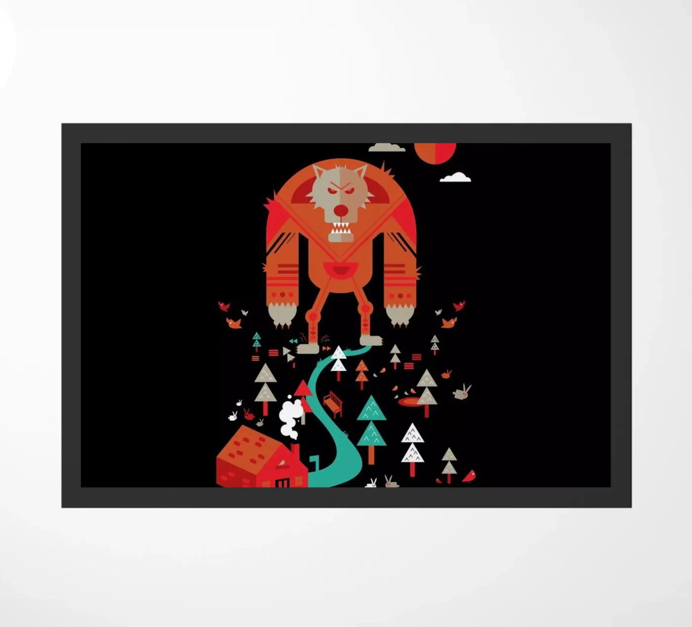 Wolf deurmat van Petros Afshar