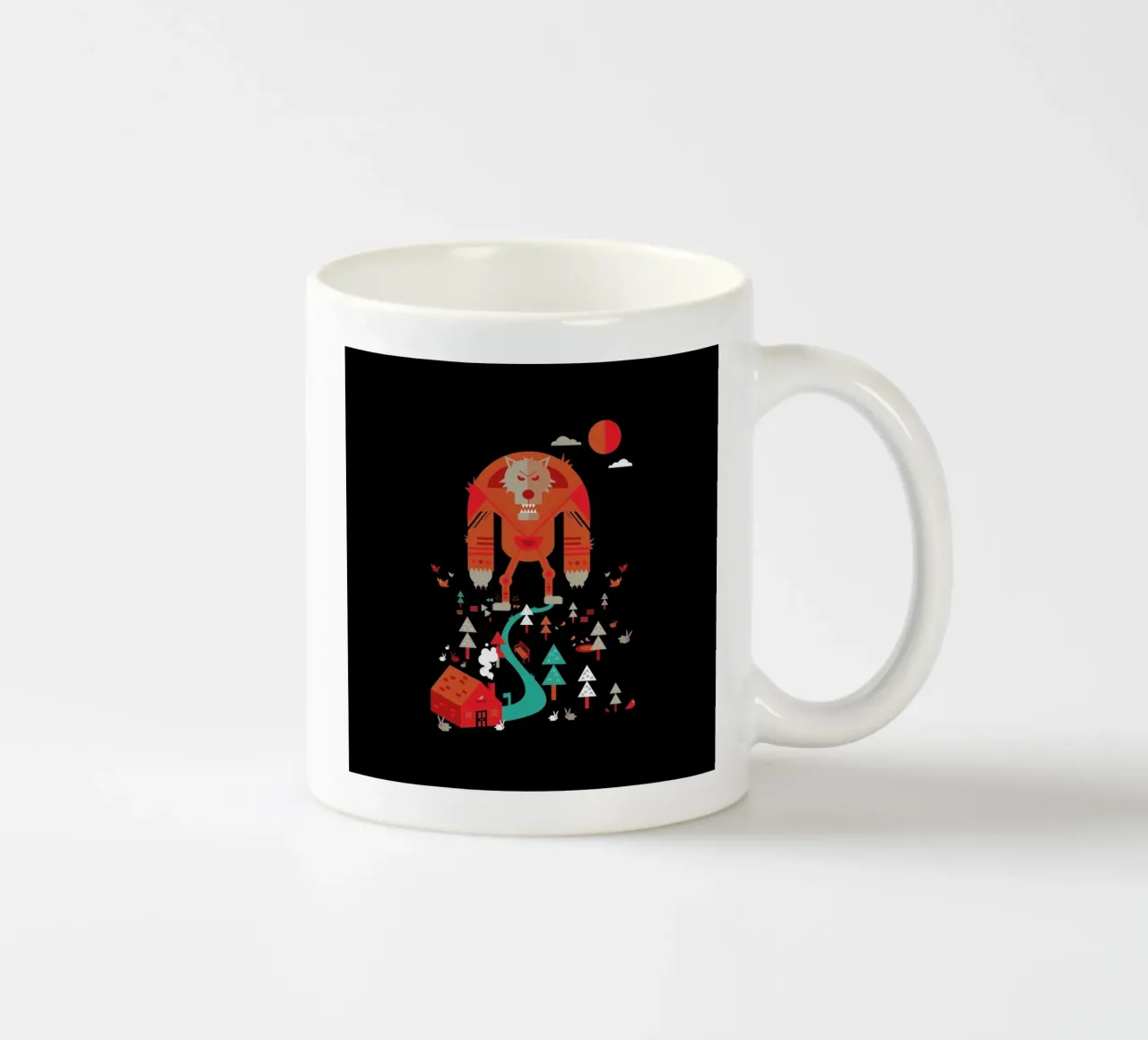 Wolf ceramic mug by Petros Afshar