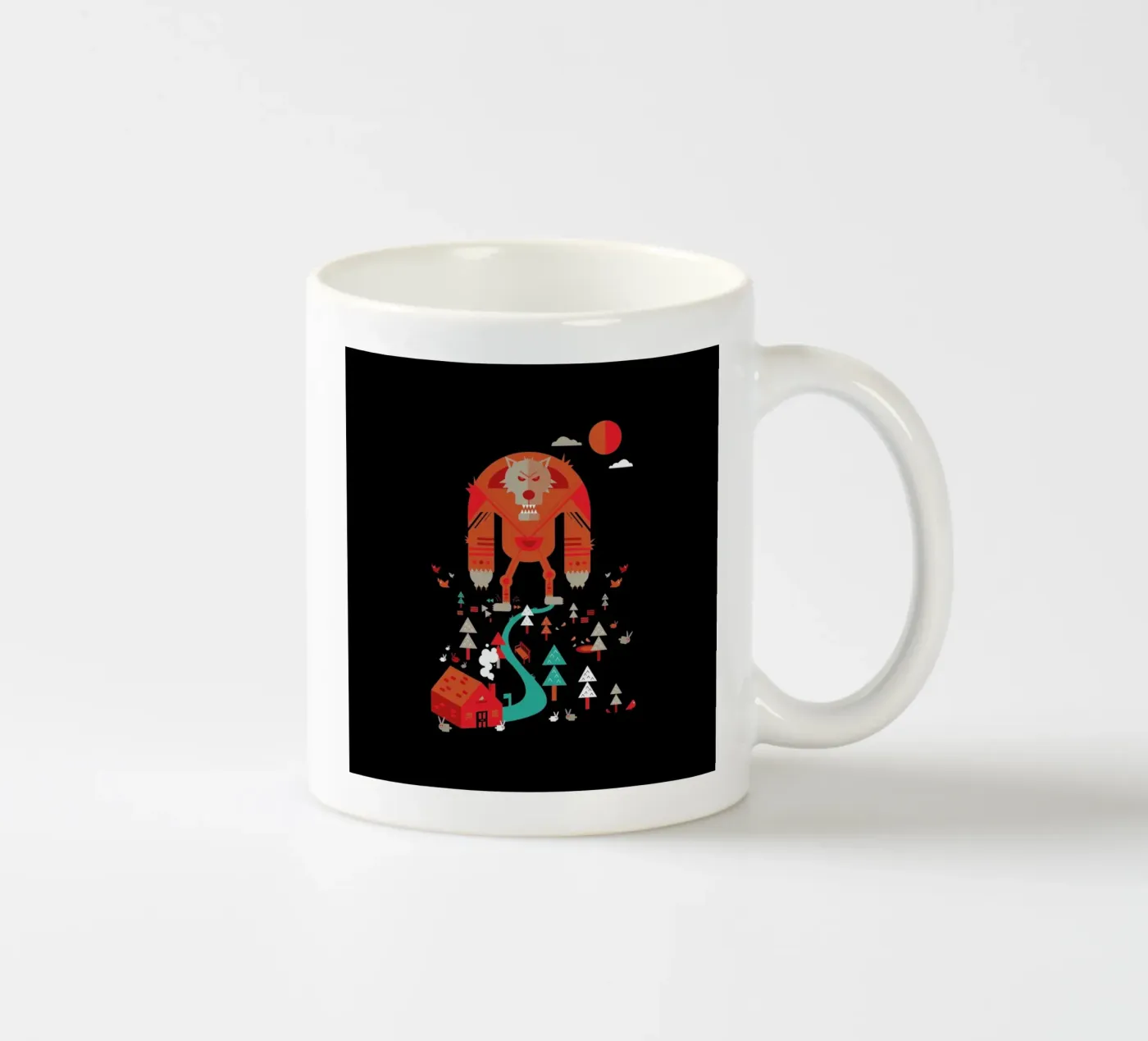 Wolf ceramic mug by Petros Afshar