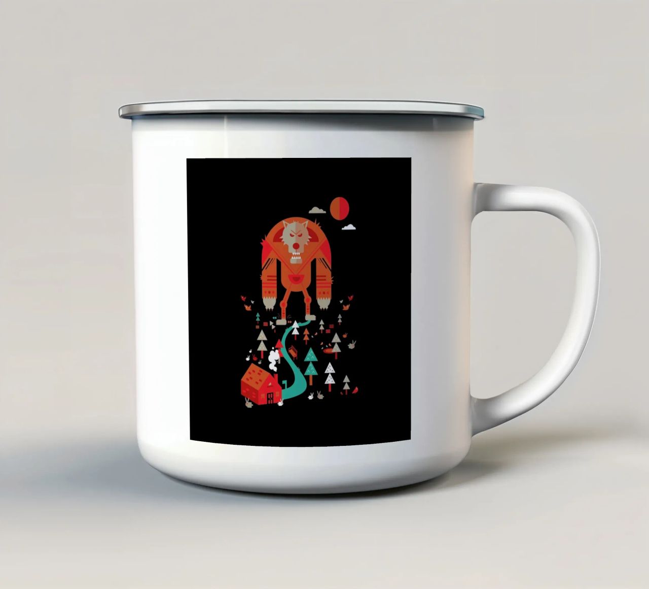 Wolf tazza in smalto da Petros Afshar