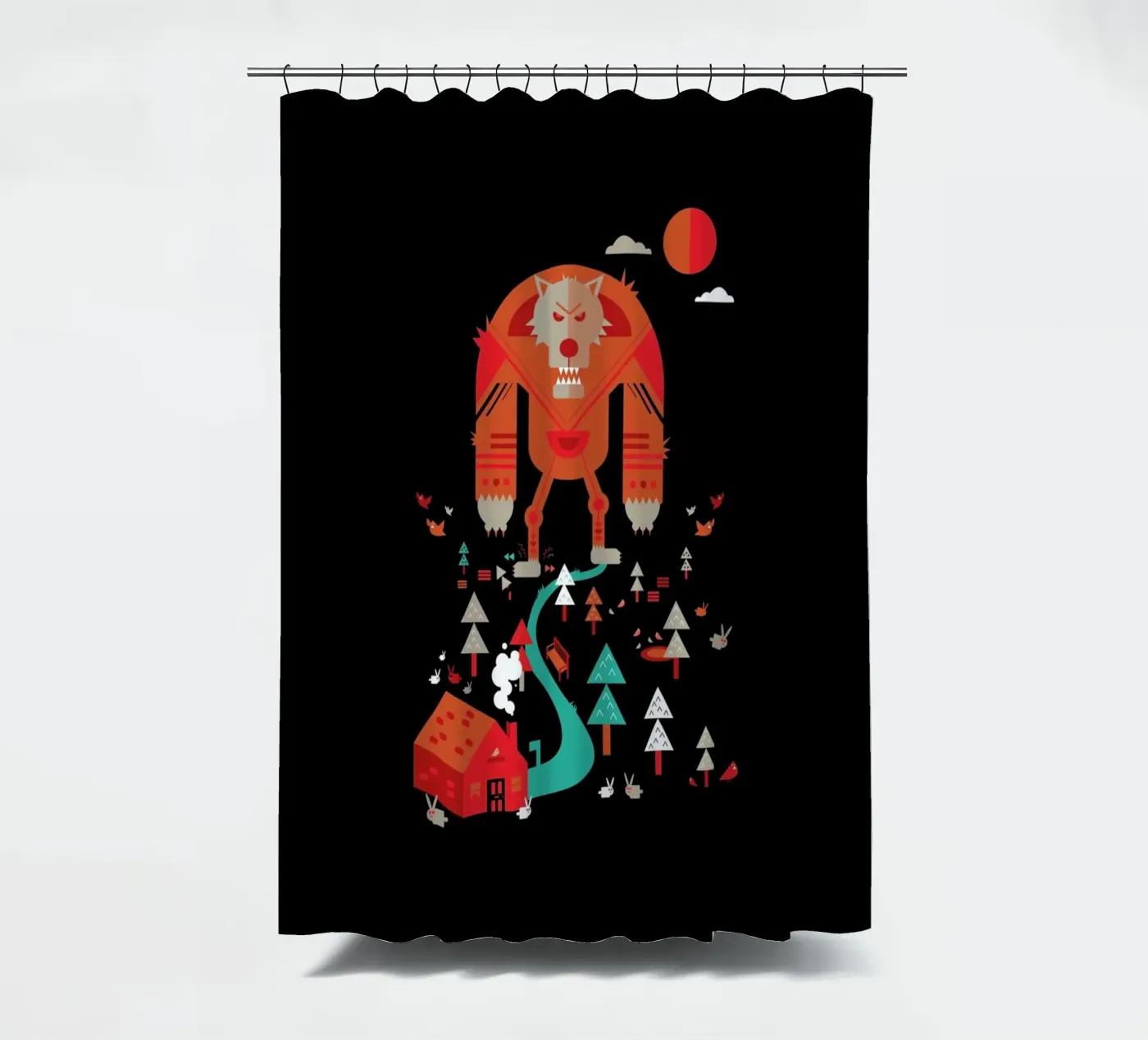 Wolf douchegordijn van Petros Afshar