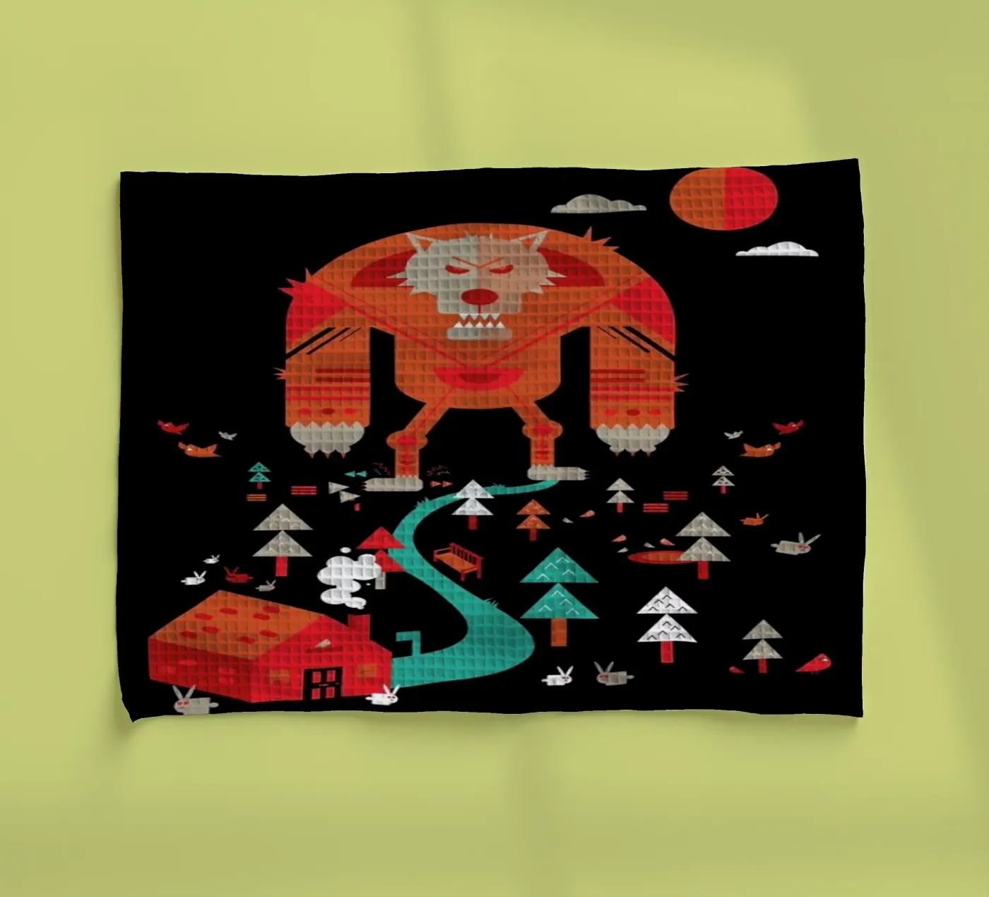 Wolf theedoek van Petros Afshar