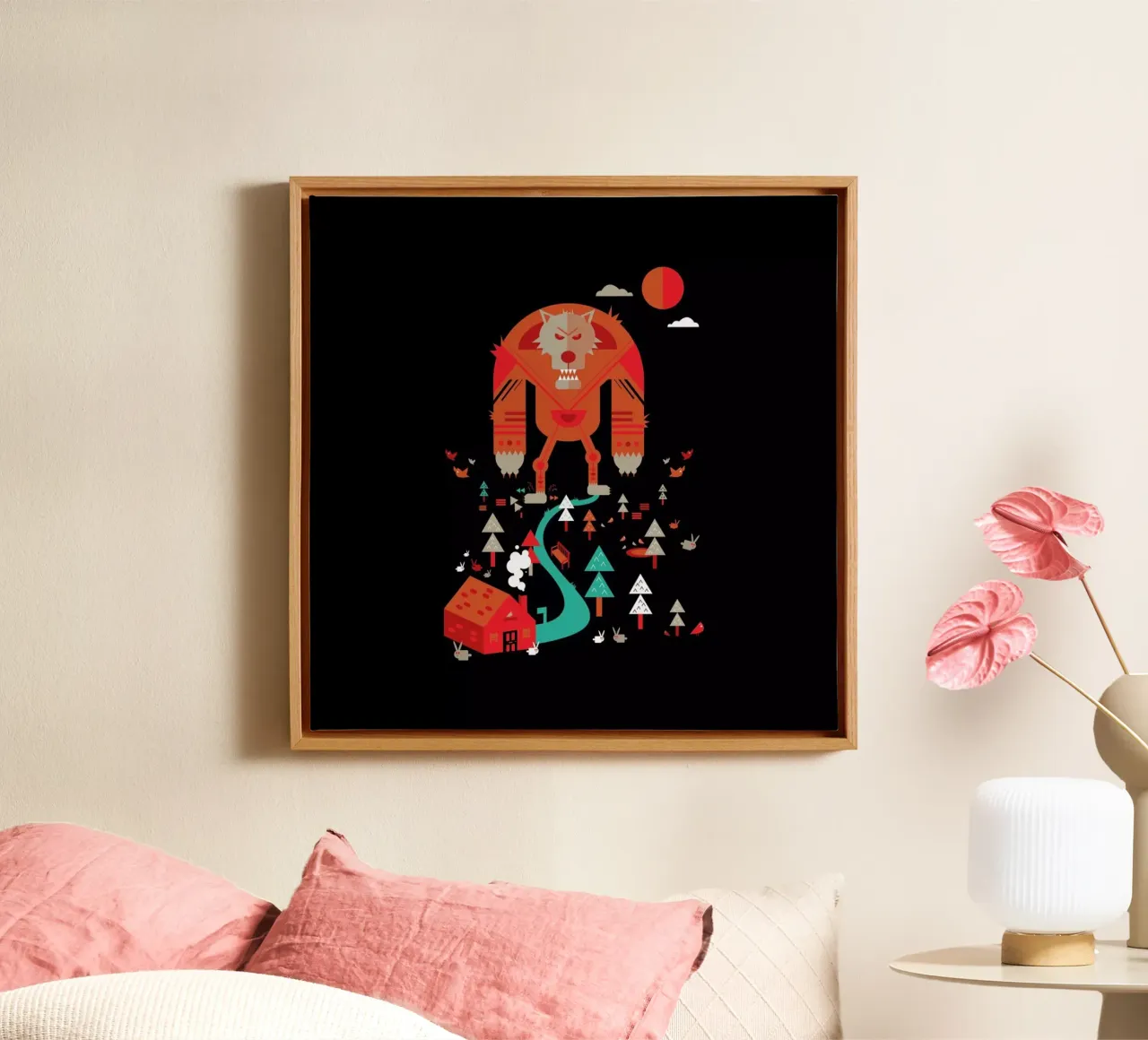 Wolf canvas van Petros Afshar