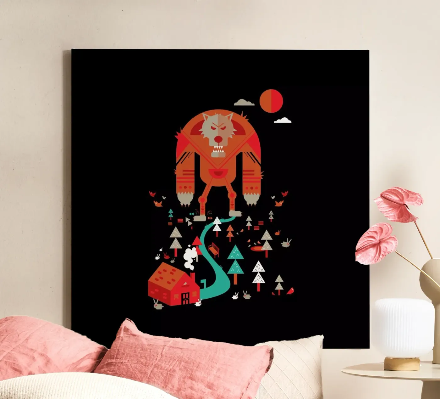 Wolf canvas by Petros Afshar