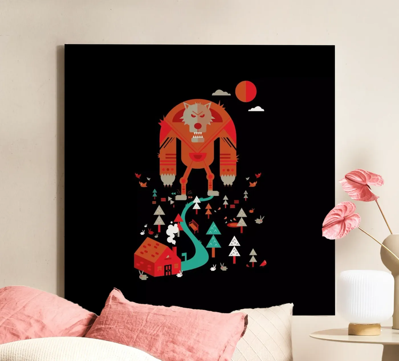 Wolf canvas by Petros Afshar