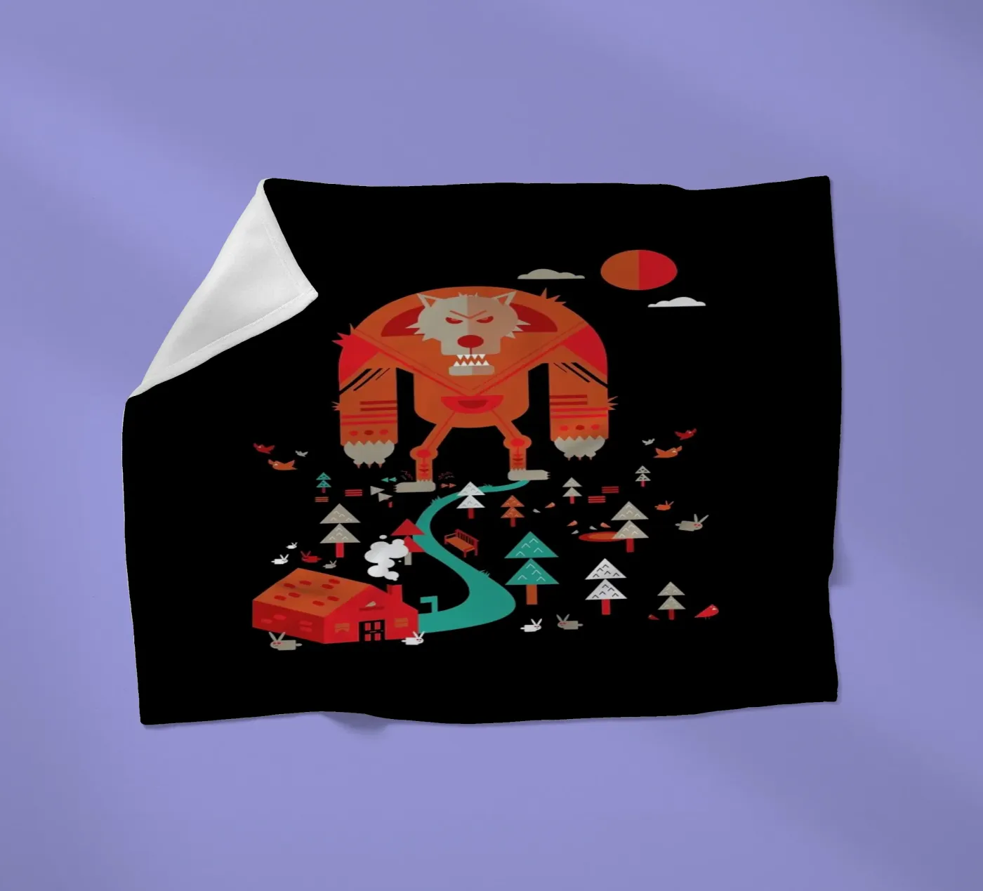 Wolf fleecedeken van Petros Afshar