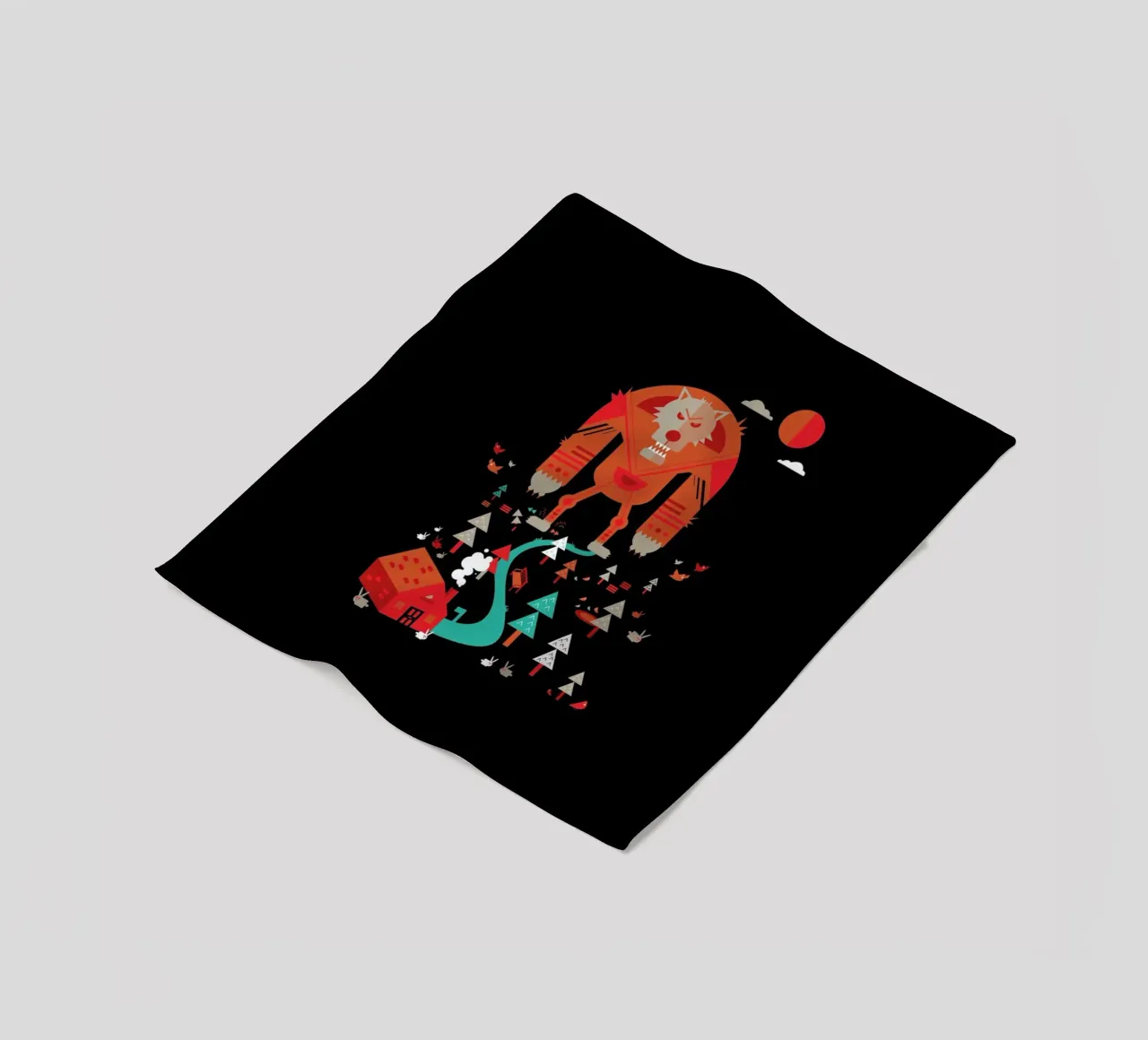 Wolf Fleecedecke von Petros Afshar