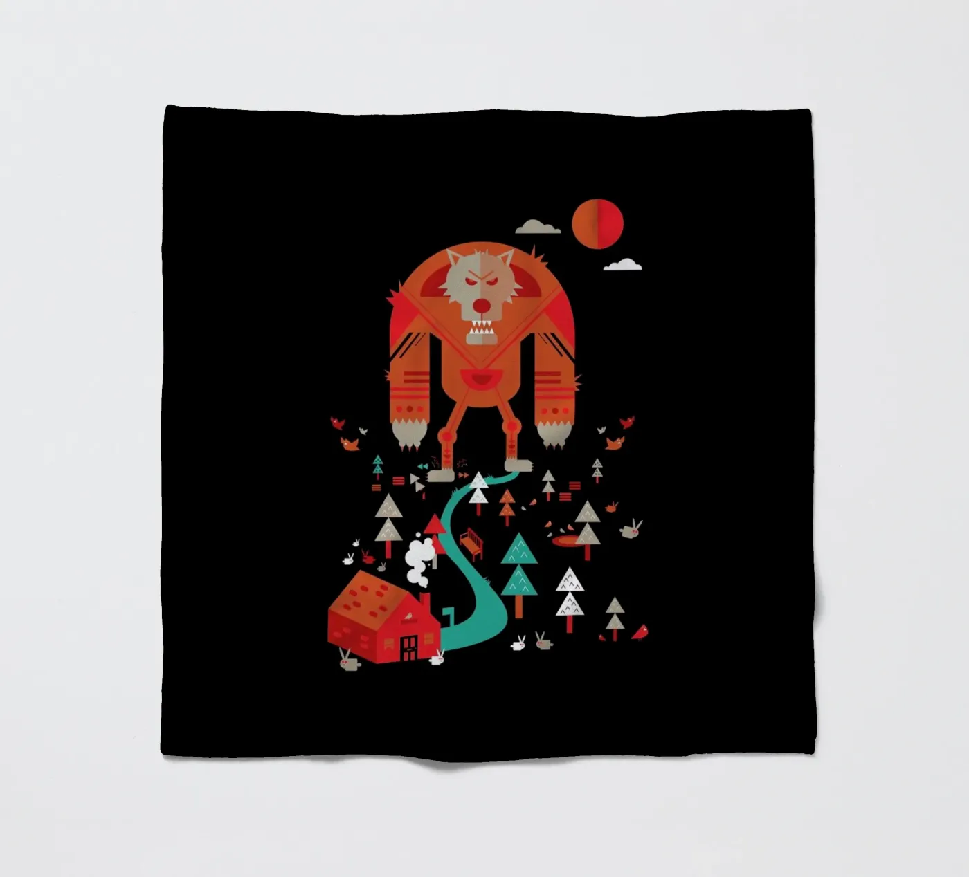 Wolf Fleecedecke von Petros Afshar
