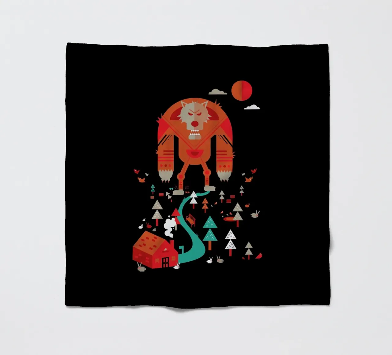 Wolf Fleecedecke von Petros Afshar