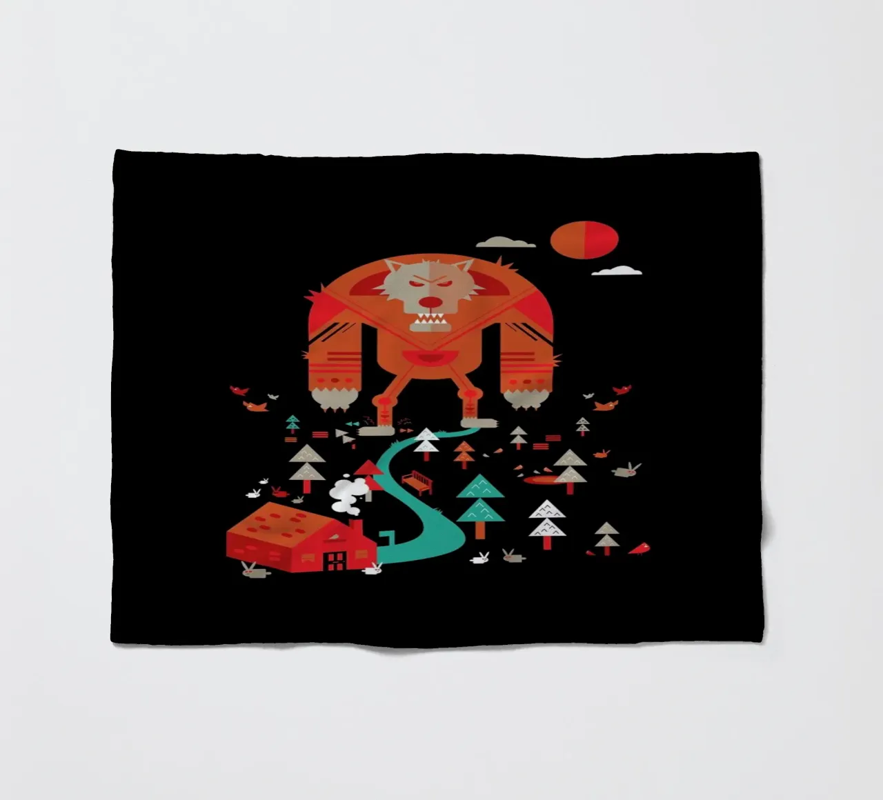 Wolf Fleecedecke von Petros Afshar