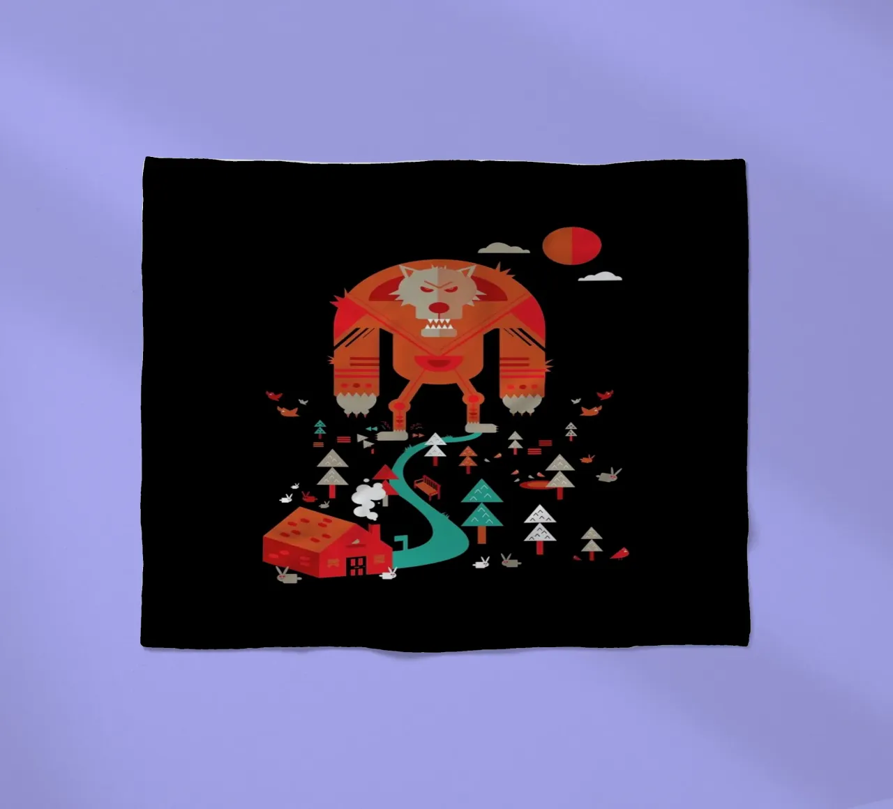 Wolf Fleecedecke von Petros Afshar