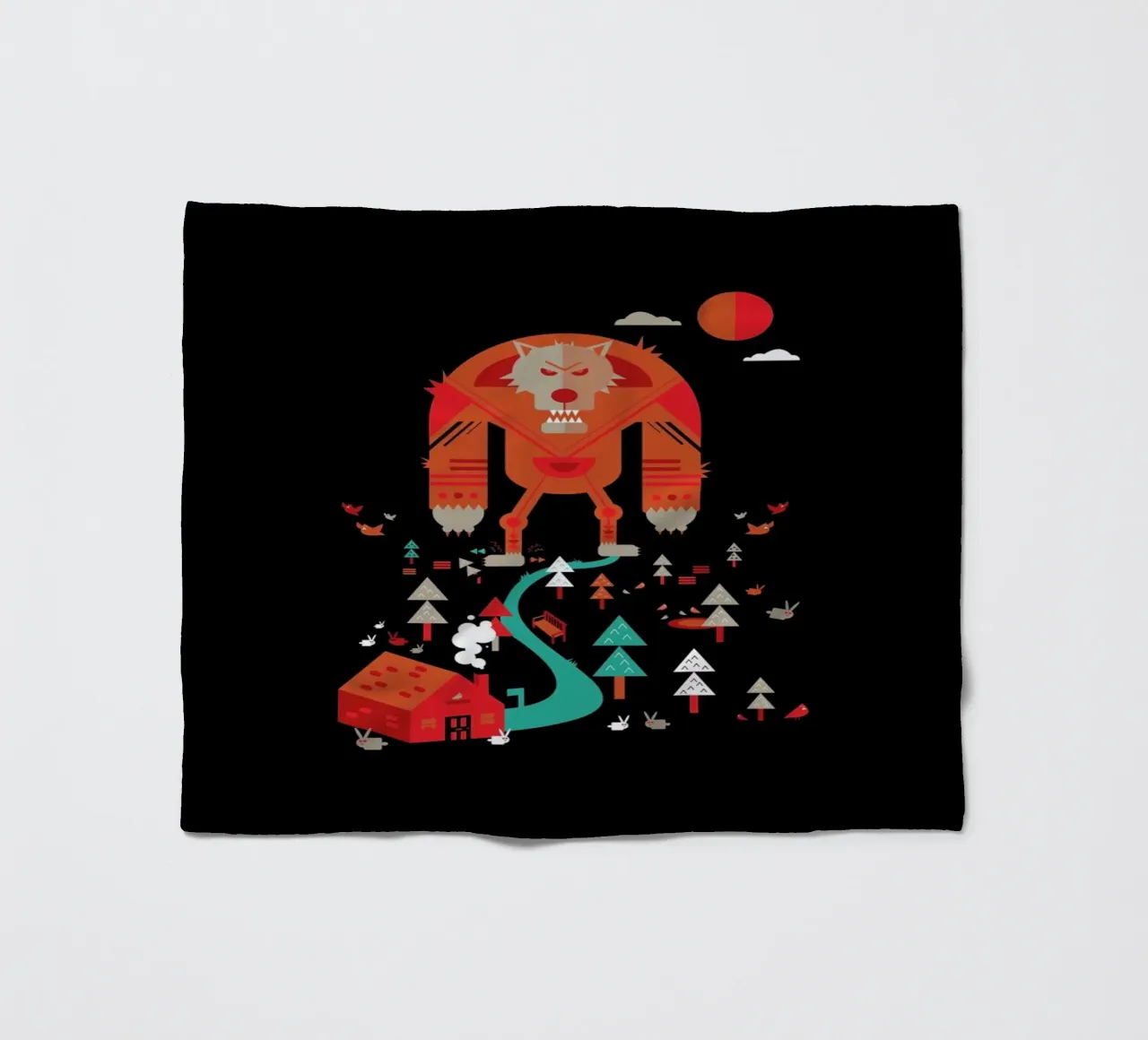 Wolf Fleecedecke von Petros Afshar