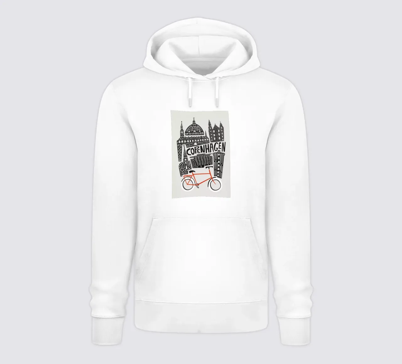 Paesaggio urbano di Copenaghen felpa con cappuccio da Fox & Velvet