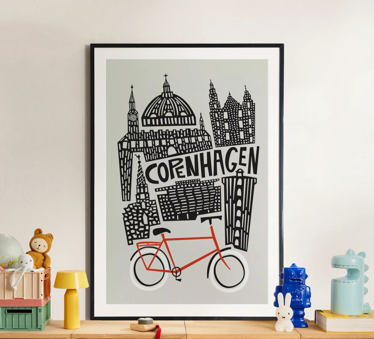 Copenhagen Cityscape poster by Fox & Velvet
