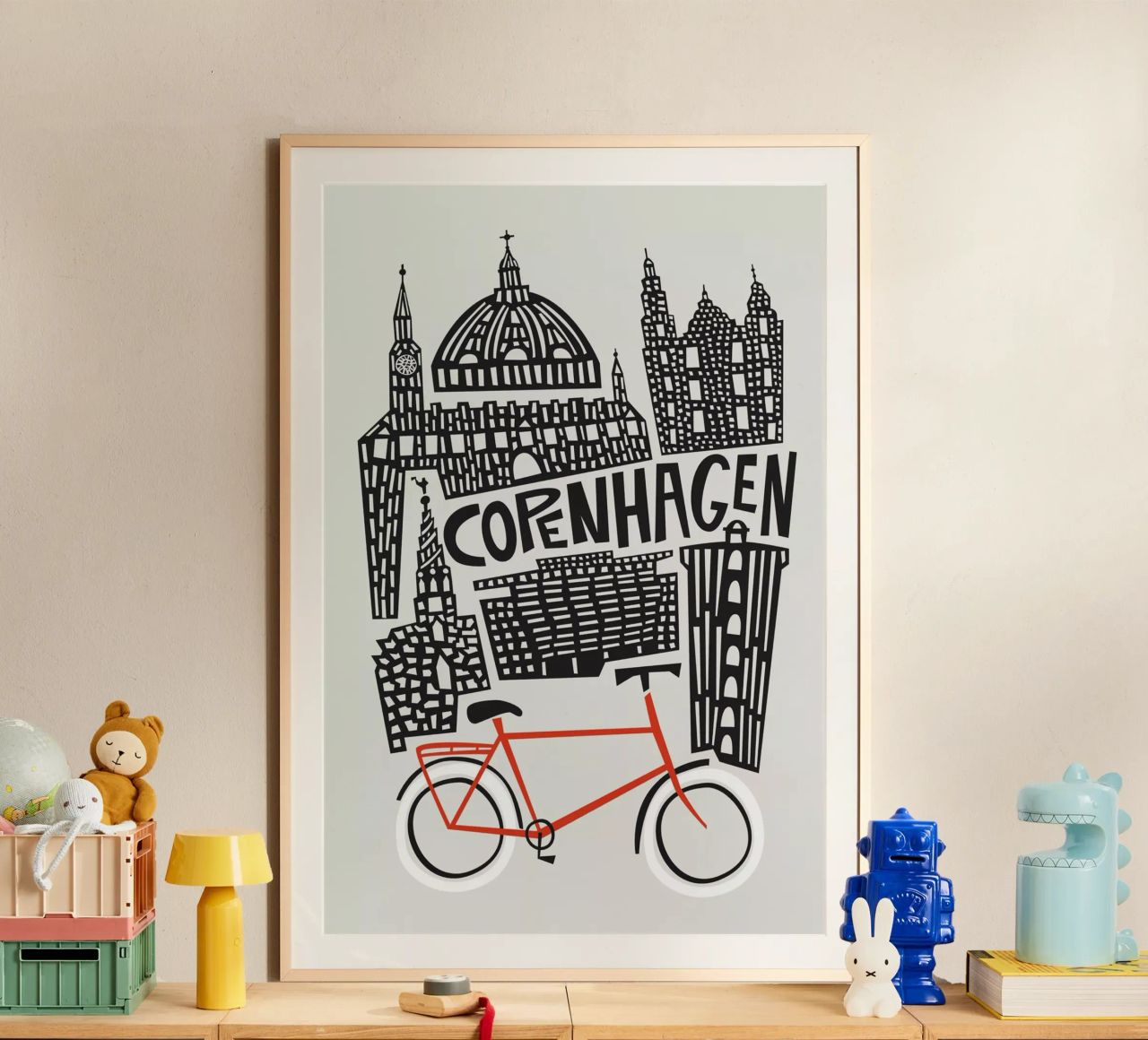 Copenhagen Cityscape poster by Fox & Velvet