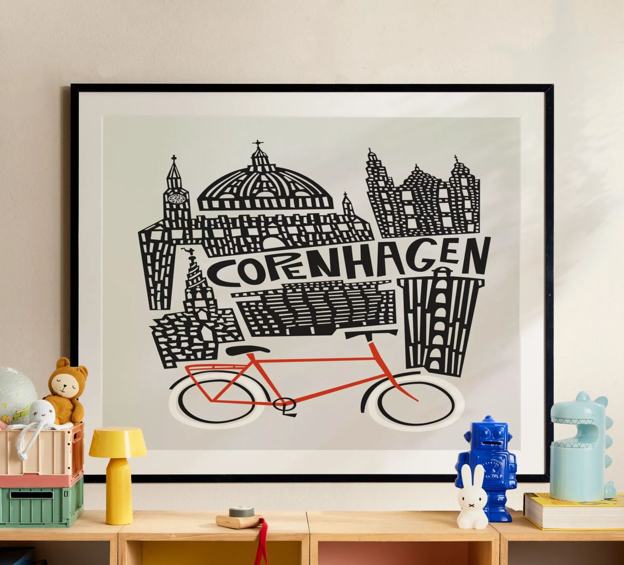 Copenhagen Cityscape poster by Fox & Velvet