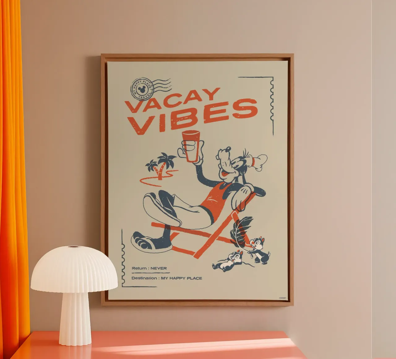 Goofy - vacay vibes tela con Cornice a cassetta da Mickey Mouse