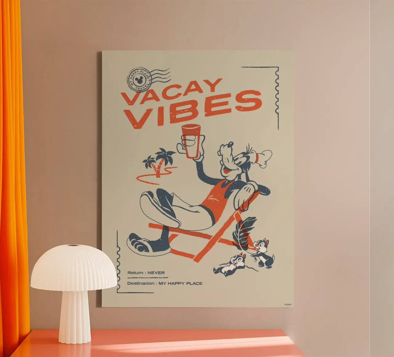 Goofy - vacay vibes tela con Cornice a cassetta da Mickey Mouse