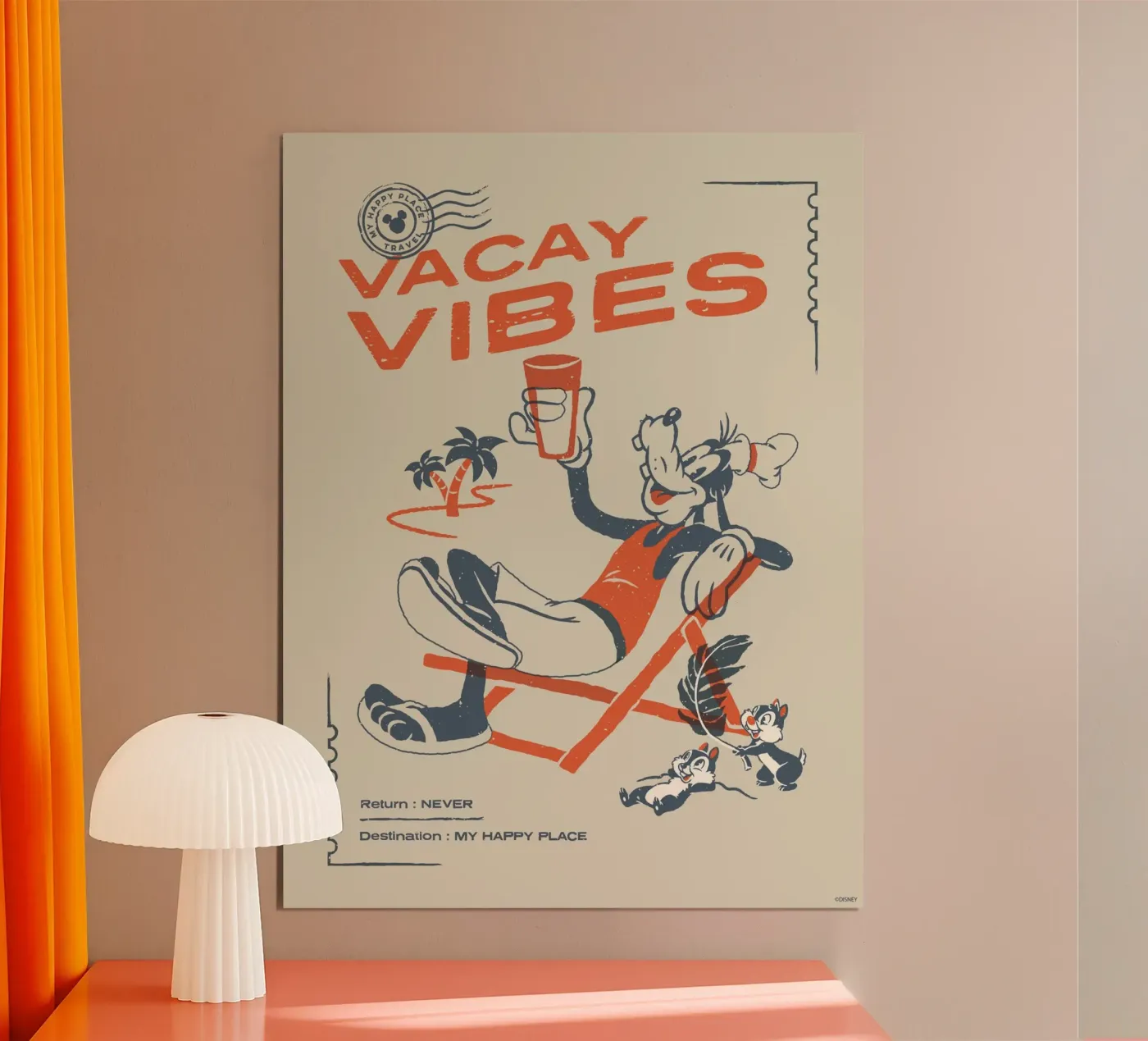 Goofy - vacay vibes poster van Mickey Mouse