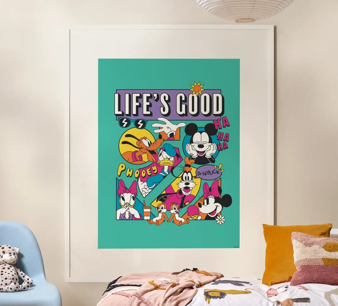 Mickey & Friends - Life´s good poster met houten frame van Mickey Mouse
