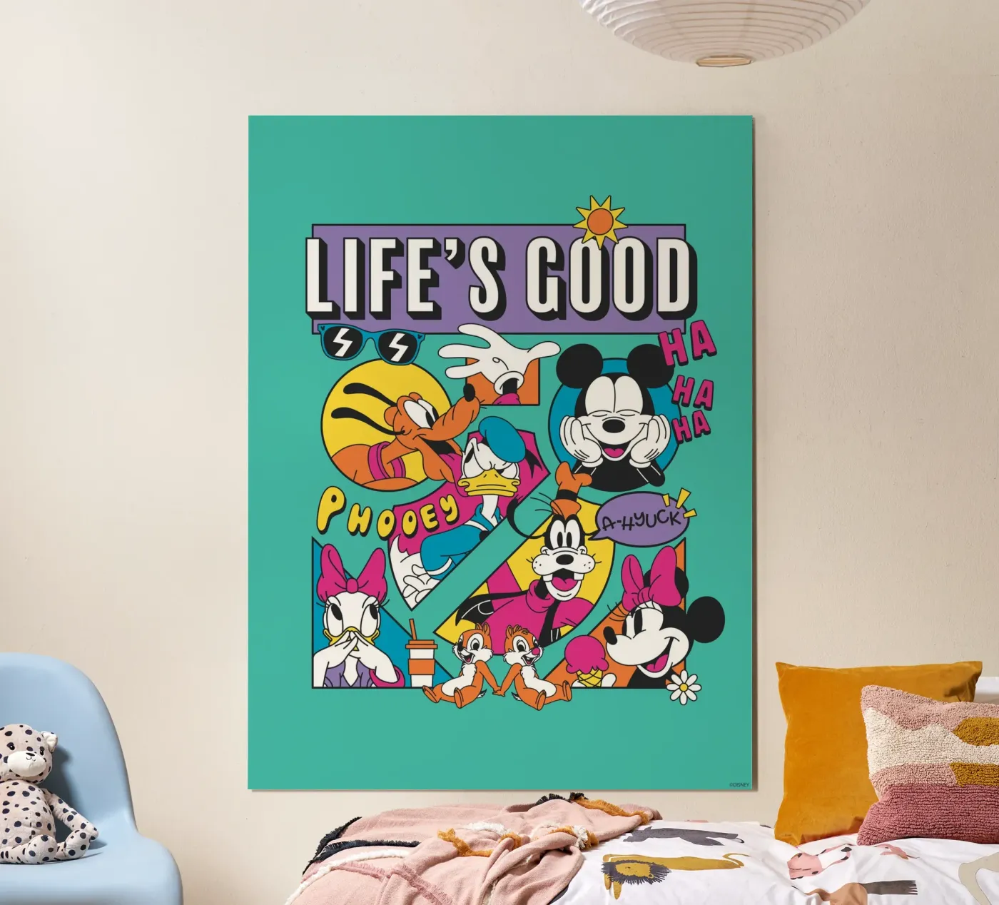 Mickey & Friends - Life´s good poster met houten frame van Mickey Mouse