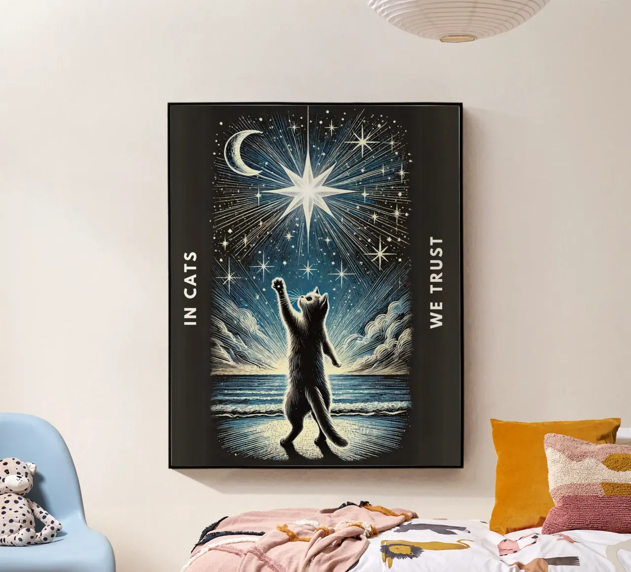 In Cats We Trust acrylic glass by Lotta Cat Design
