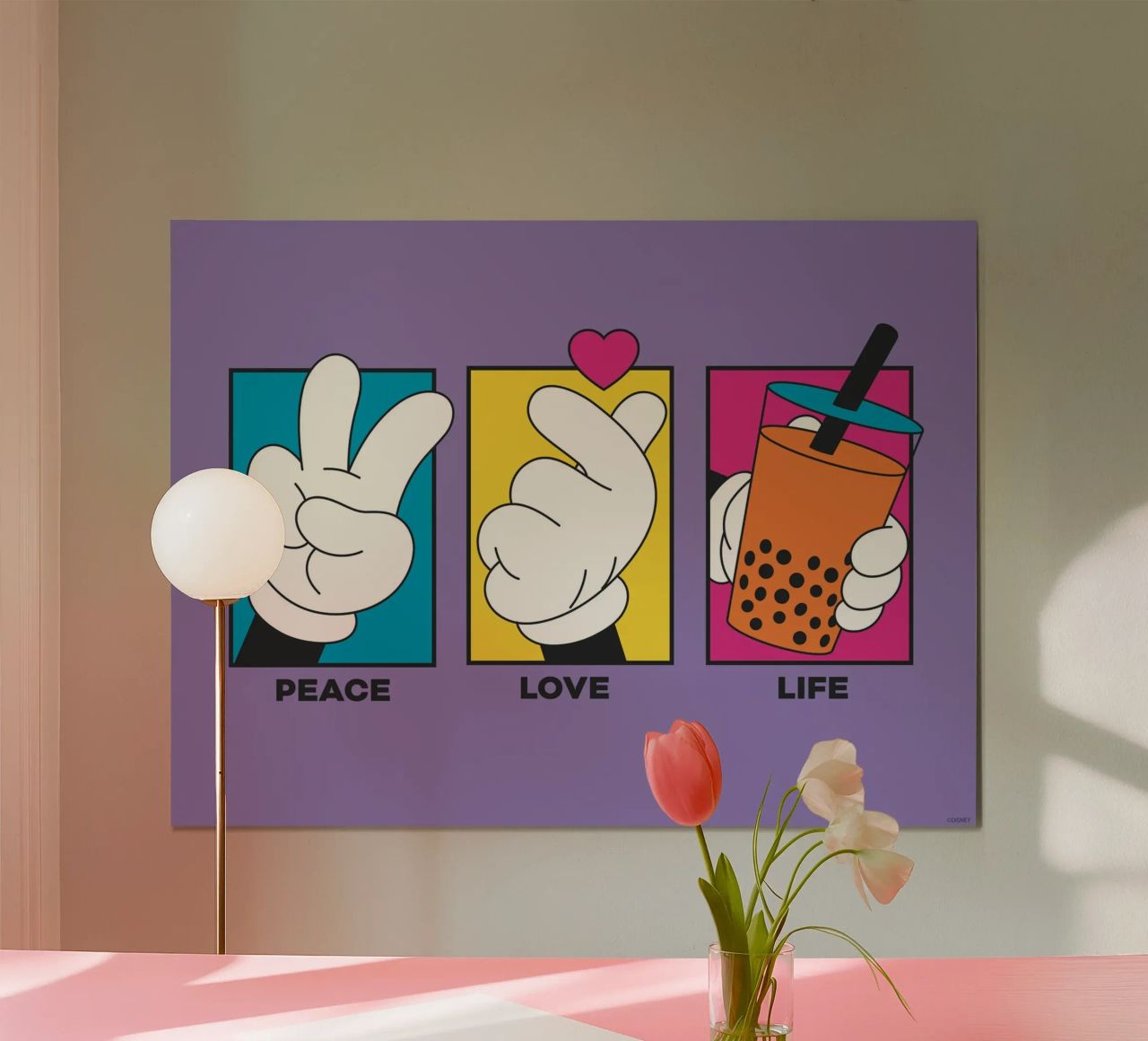 Peace - Love - Life Poster von Mickey Mouse