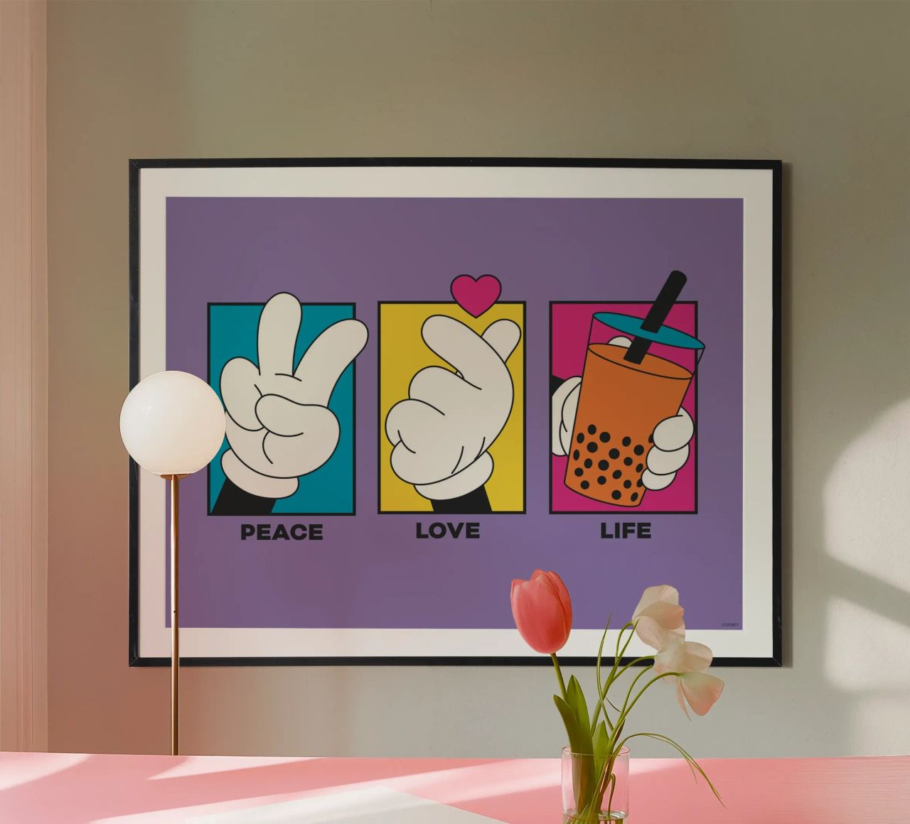 Peace - Love - Life Poster von Mickey Mouse