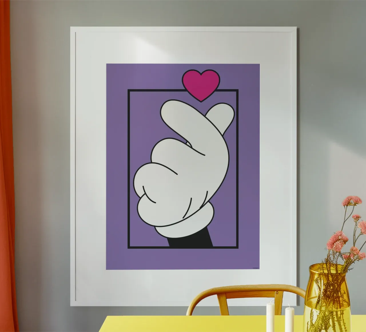 Große Mickey Liebe poster con telaio in legno da Mickey Mouse