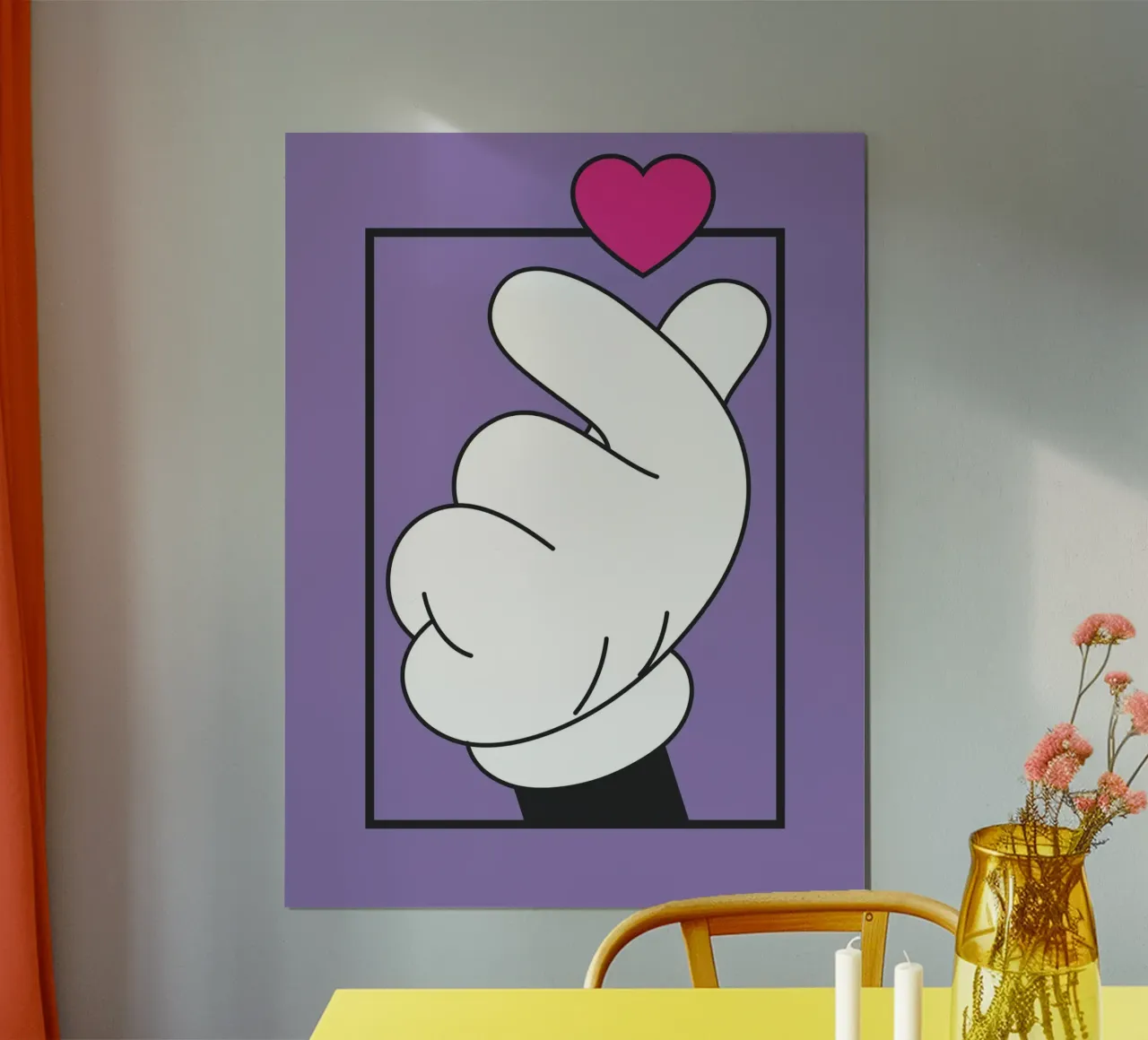 Große Mickey Liebe poster con telaio in legno da Mickey Mouse