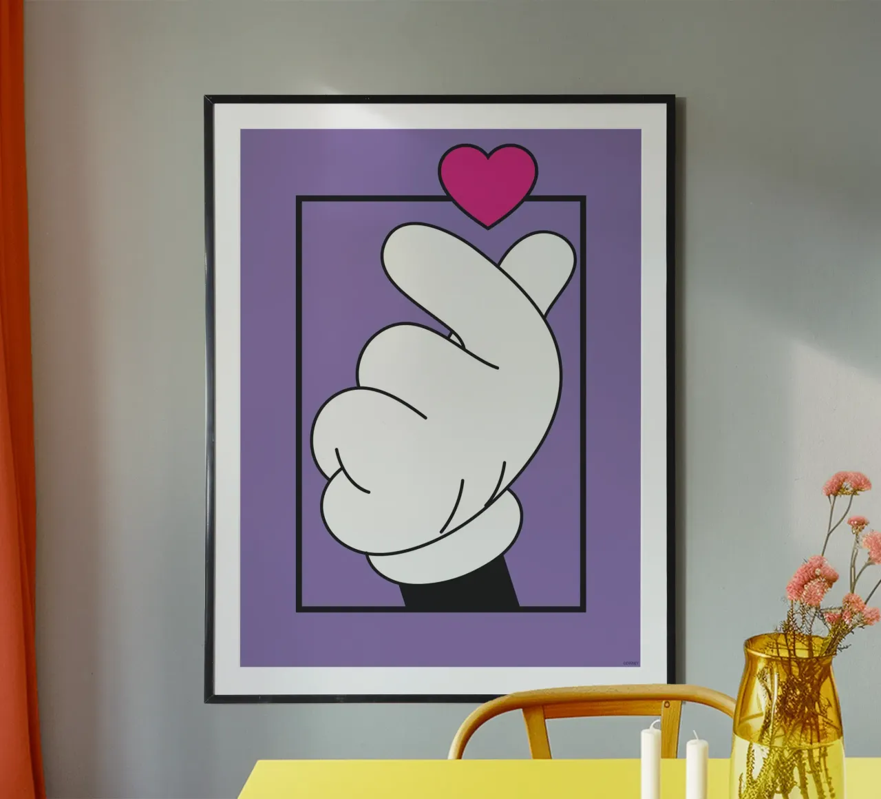 Große Mickey Liebe poster con telaio in legno da Mickey Mouse