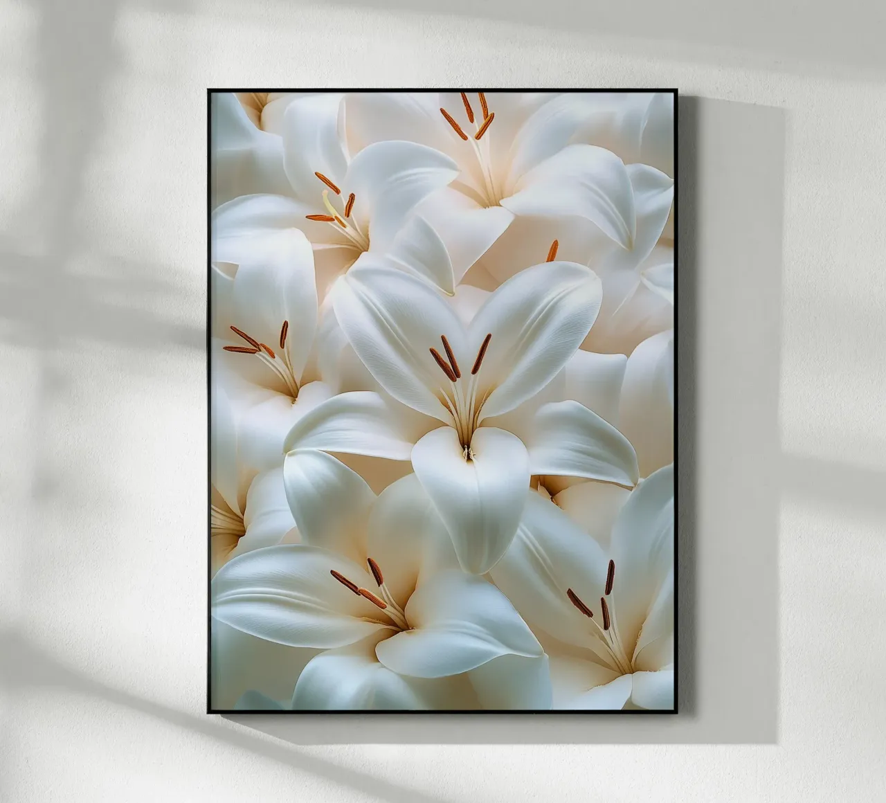 Mazzo di gigli bianchi plexiglass da Flora & Horizon