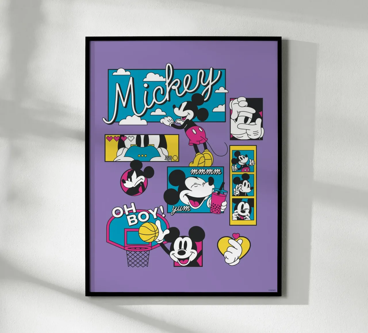 Mickey - Lebensfreude poster con telaio in legno da Mickey Mouse