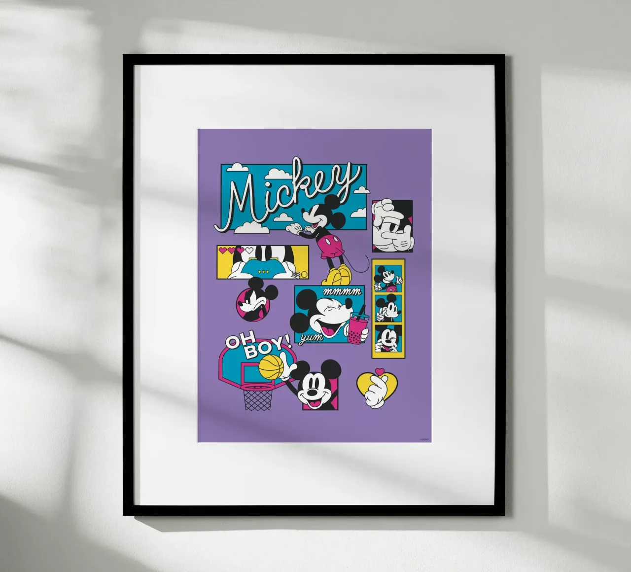 Mickey - Lebensfreude poster con telaio in legno da Mickey Mouse