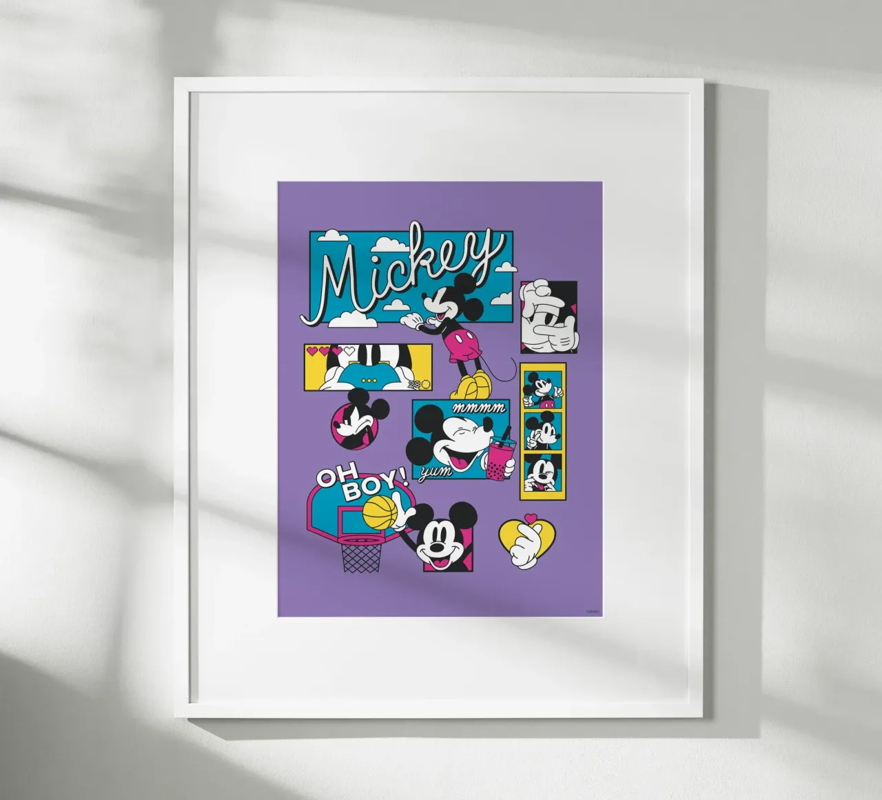 Mickey - Lebensfreude poster con telaio in legno da Mickey Mouse
