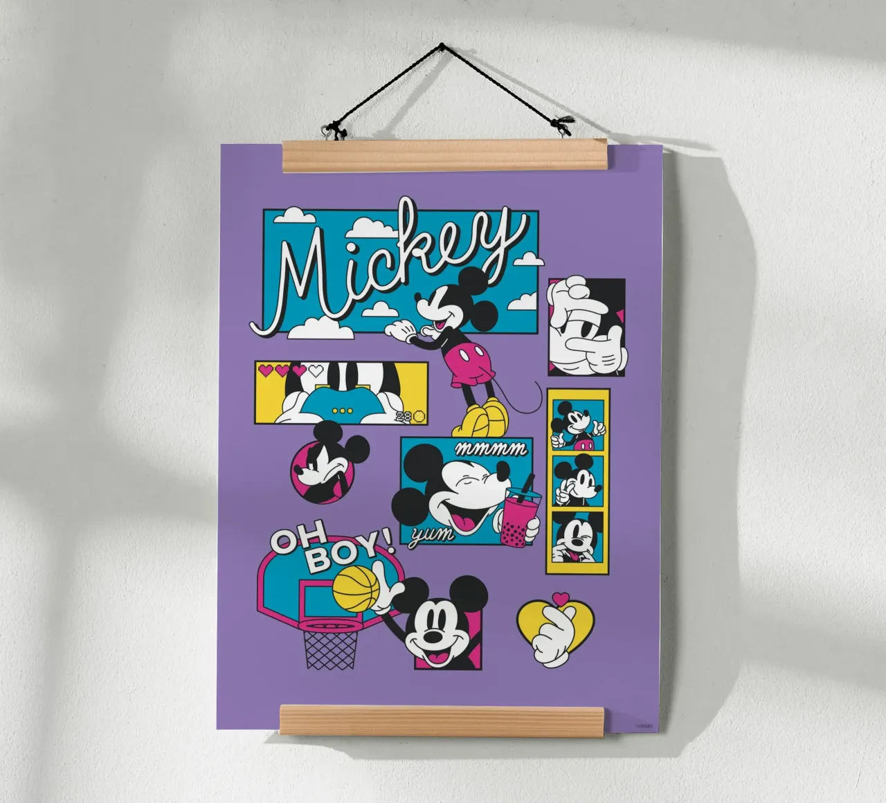 Mickey - Lebensfreude poster con telaio in legno da Mickey Mouse