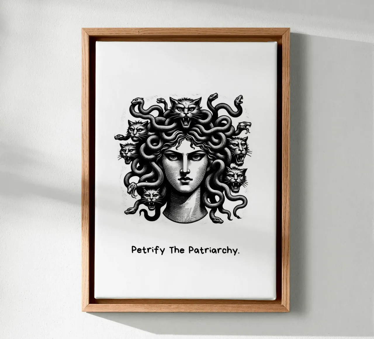 Petrify The Patriarchy | Cat Medusa canvas by Lotta Cat Design