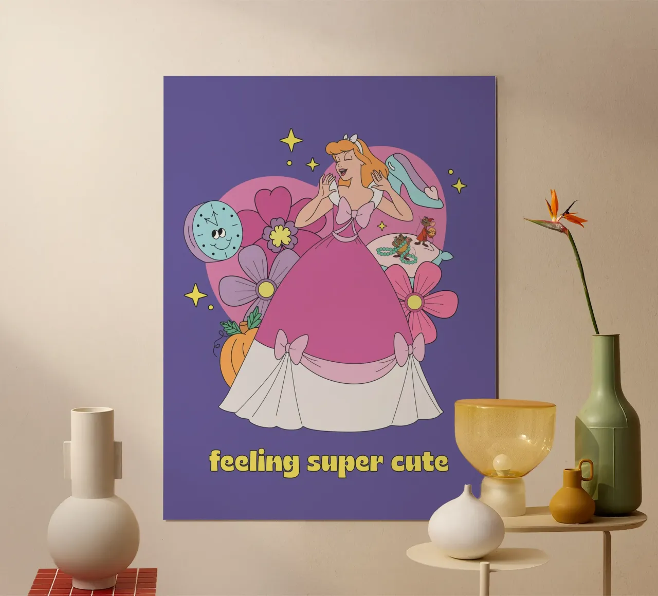 Aschenputtel - magischer Moment poster con telaio in legno da Disney Princess