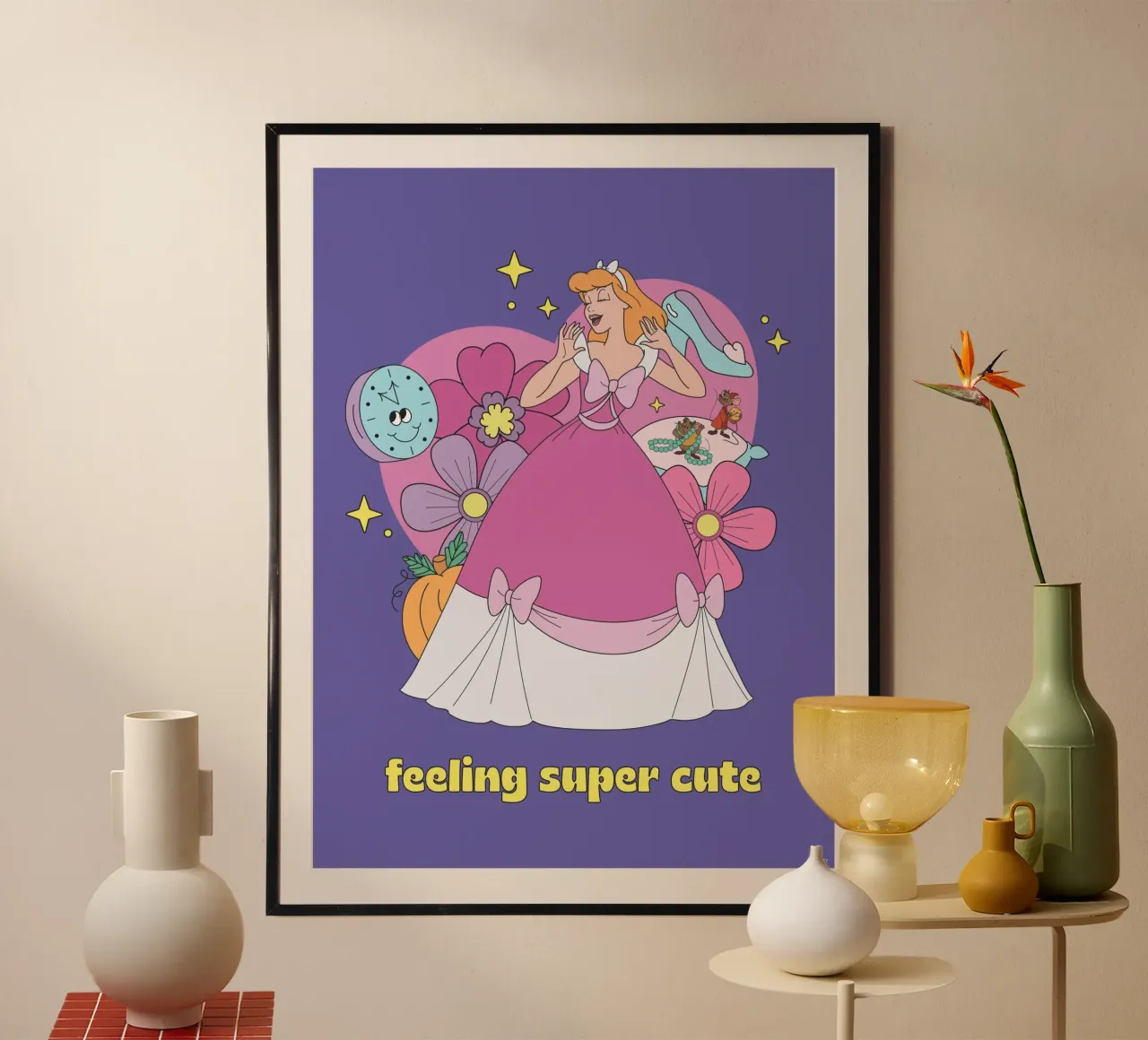 Aschenputtel - magischer Moment poster con telaio in legno da Disney Princess