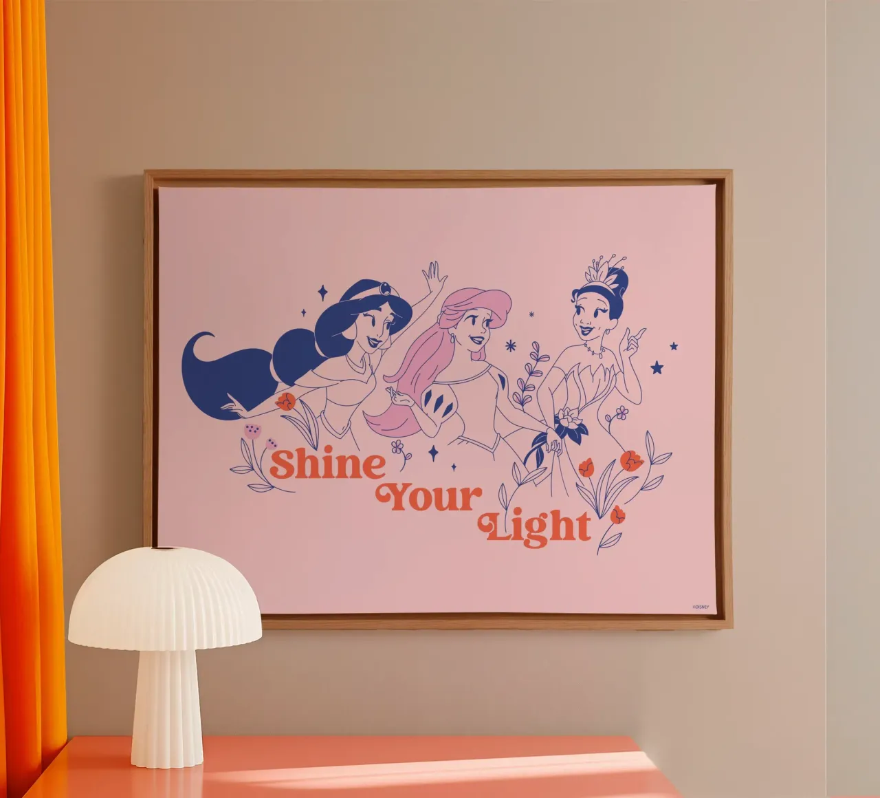 Prinzessinnen-Power tela con Cornice a cassetta da Disney Princess