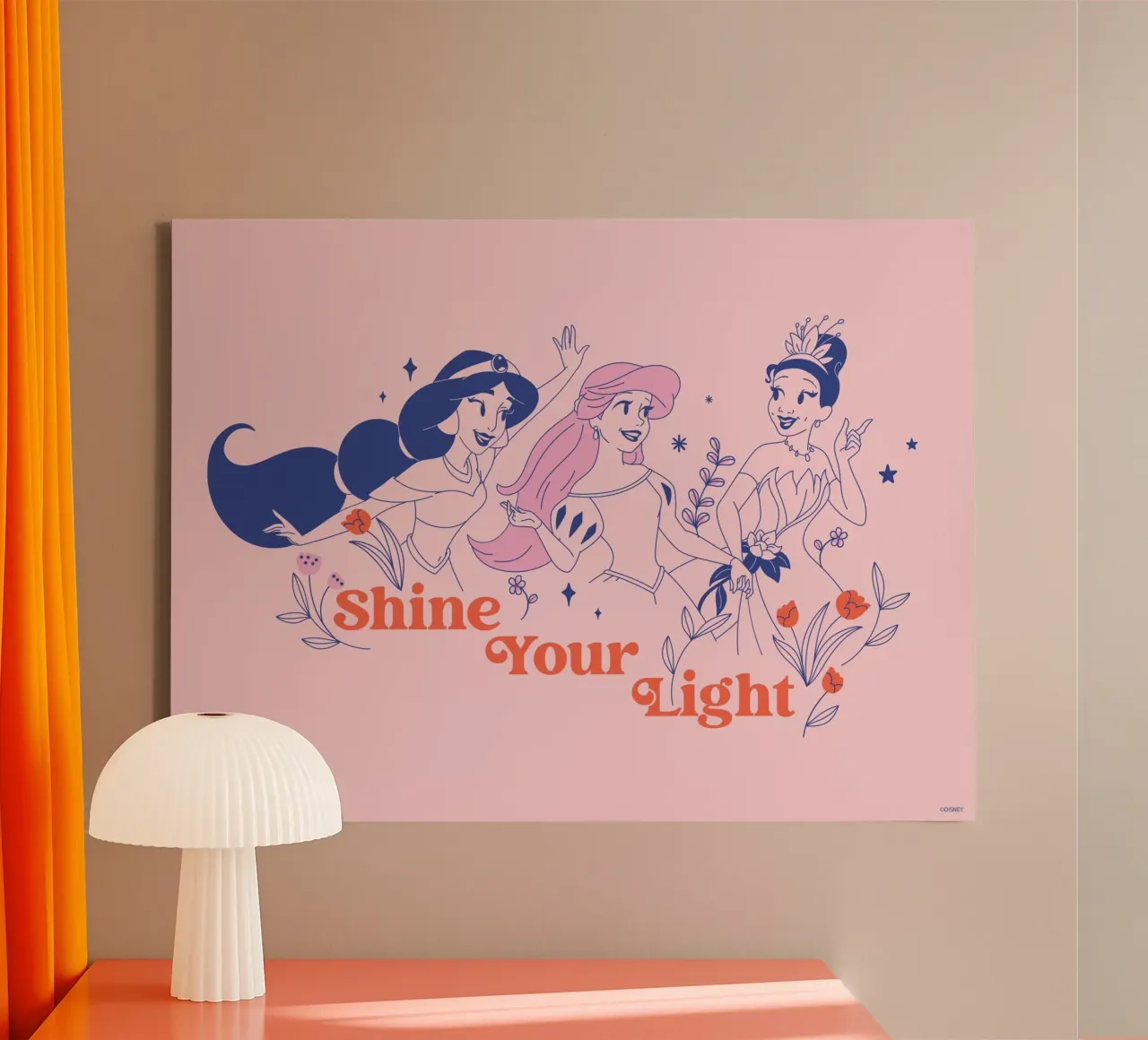 Prinzessinnen-Power tela con Cornice a cassetta da Disney Princess