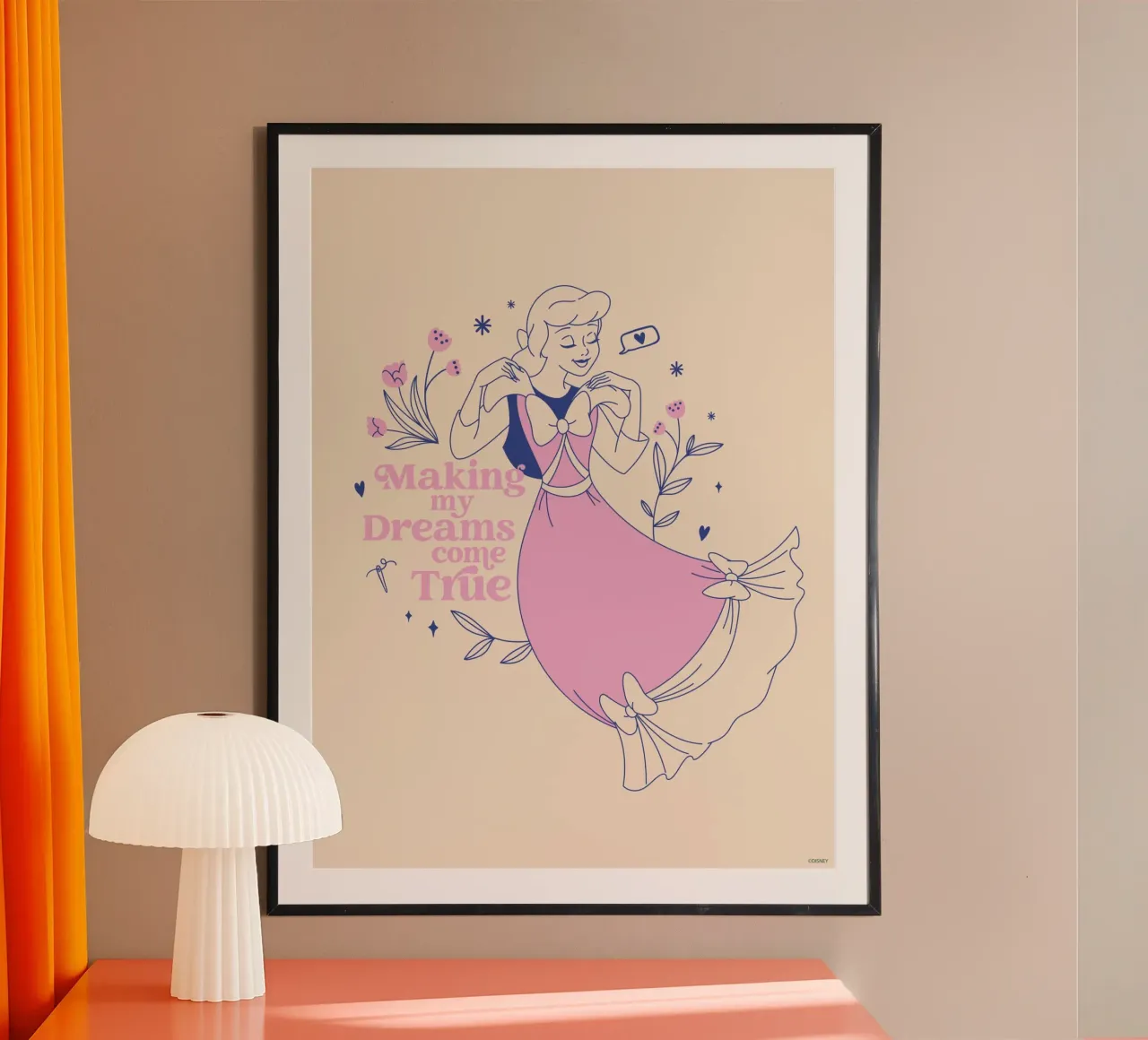 Cinderella: Träume wahr werden lassen! poster con telaio in alluminio da Disney Princess