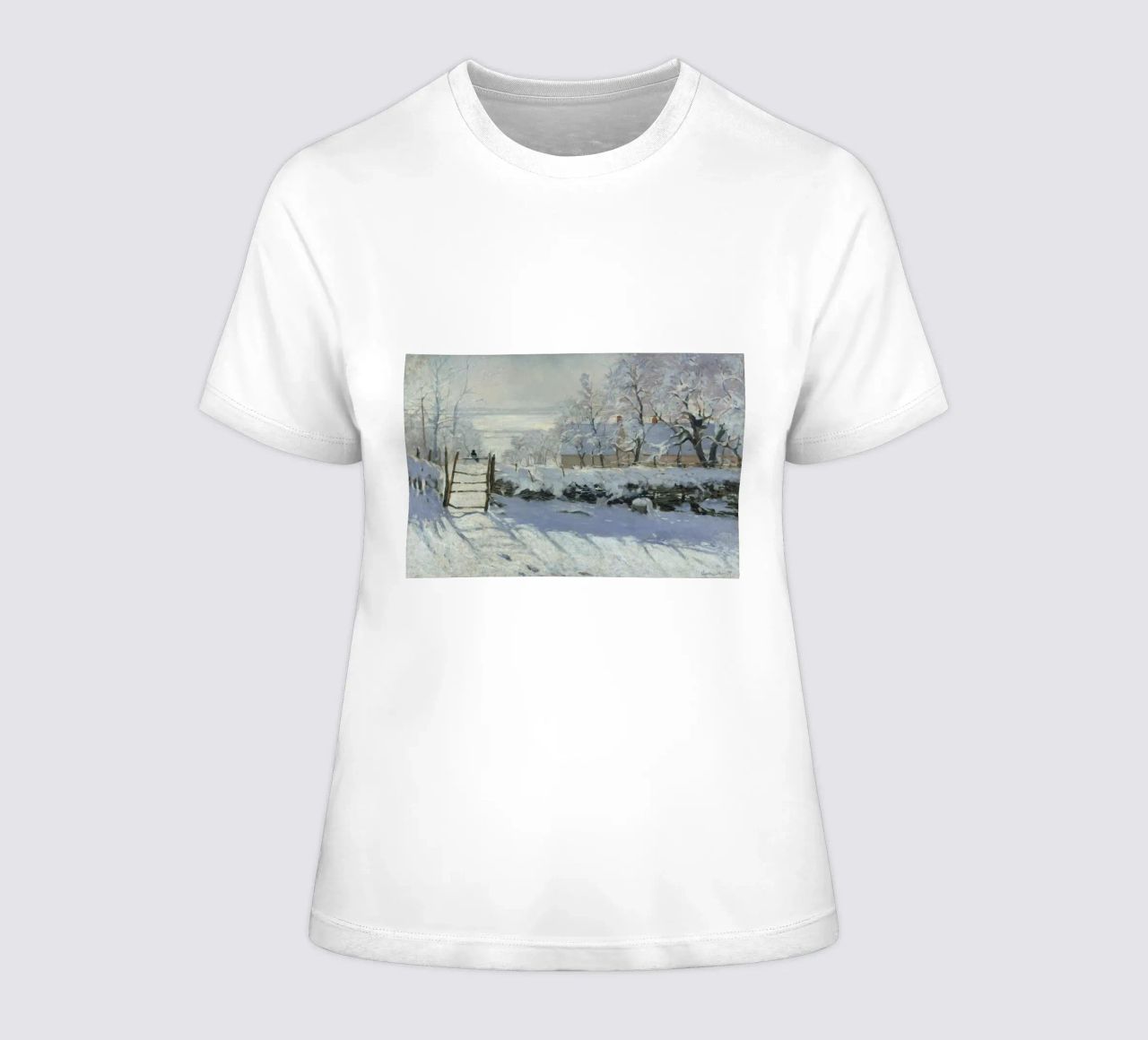 Claude Monet - The Magpie women's fitted t-shirt by Timeless Artworks