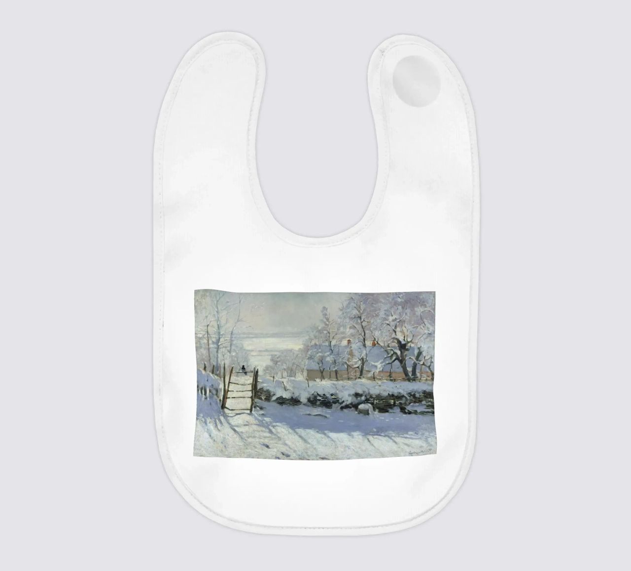 Claude Monet - The Magpie baby bib by Timeless Artworks