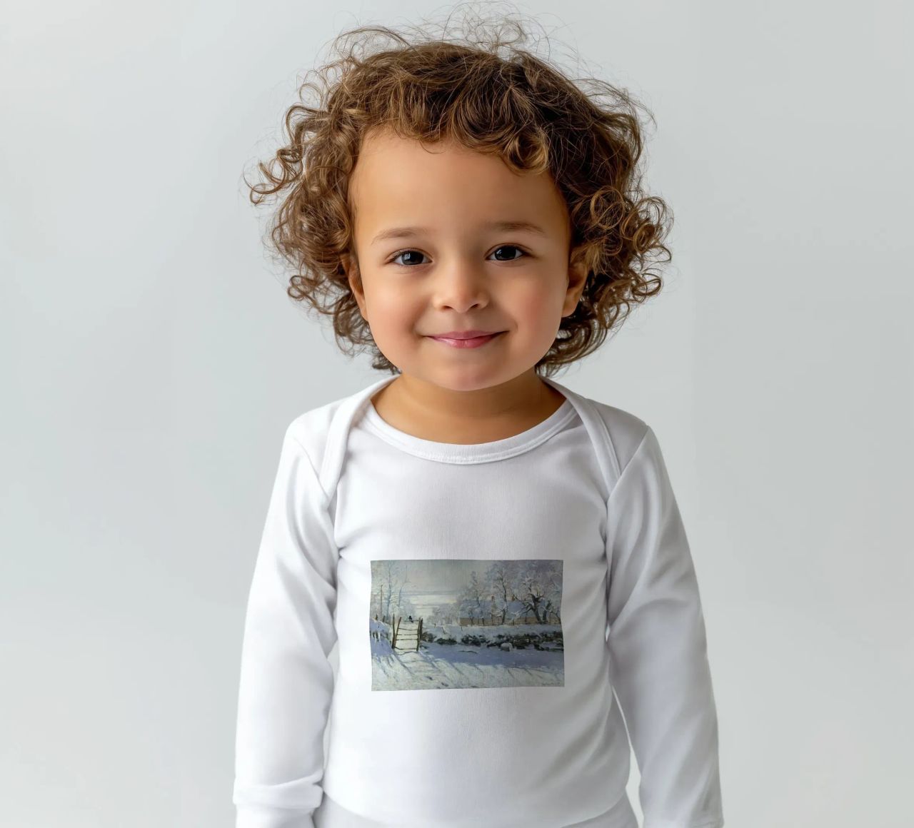 Claude Monet - The Magpie long-sleeve baby romper by Timeless Artworks